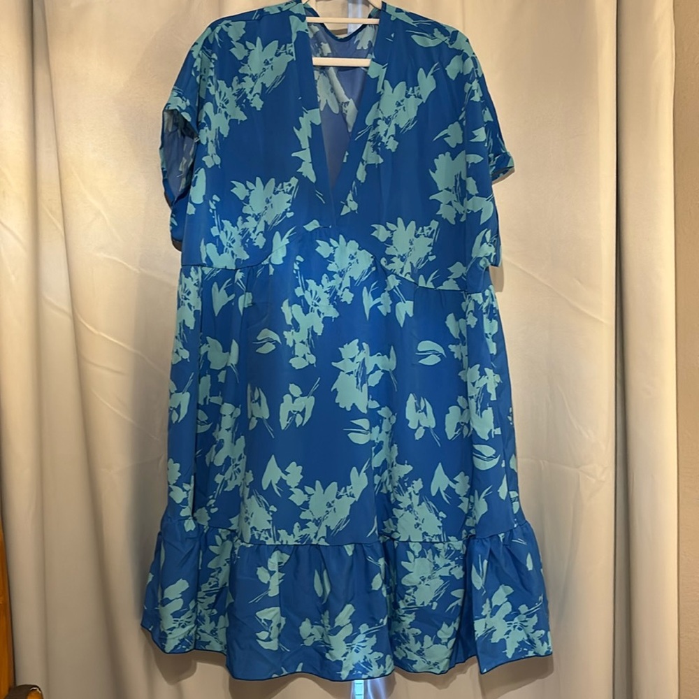 SHEIN curve Blue floral dress